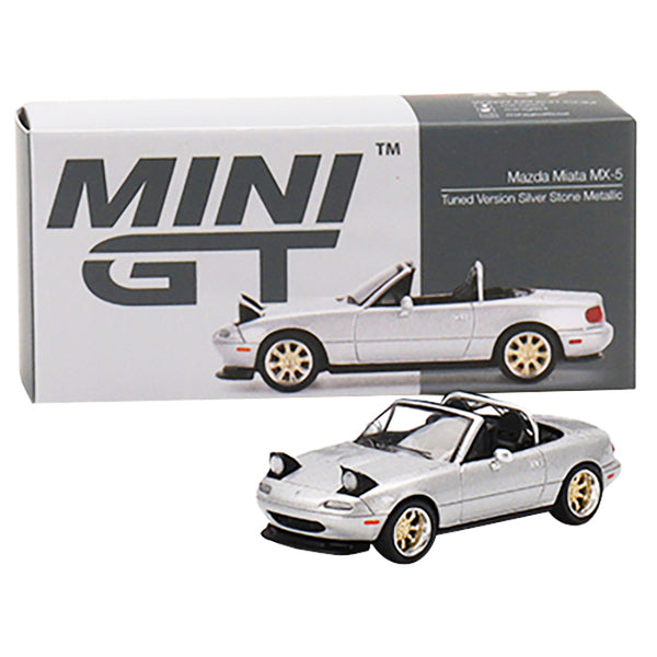 Mazda Miata MX-5 (NA) Tuned Version Convertible Silver Stone Metallic Limited Edition to 2400 pieces Worldwide 1/64 Diecast Model Car by True Scale Miniatures