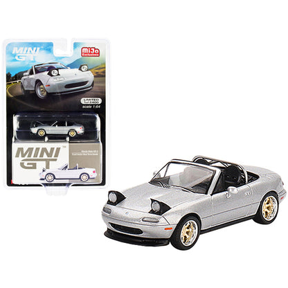 Mazda Miata MX-5 (NA) Tuned Version Convertible Silver Stone Metallic Limited Edition to 2400 pieces Worldwide 1/64 Diecast Model Car by True Scale Miniatures