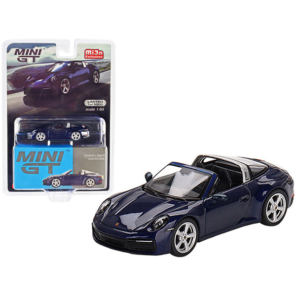 Porsche 911 Targa 4S Gentian Blue Metallic Limited Edition to 3000 pieces Worldwide 1/64 Diecast Model Car by True Scale Miniatures