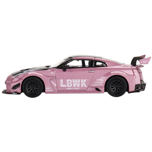 Nissan 35GT-RR Ver.2 LB-Silhouette WORKS GT Passion Pink Metallic and Black Limited Edition to 3600 pieces Worldwide 1/64 Diecast Model Car by True Scale Miniatures