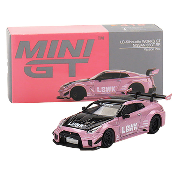 Nissan 35GT-RR Ver.2 LB-Silhouette WORKS GT Passion Pink Metallic and Black Limited Edition to 3600 pieces Worldwide 1/64 Diecast Model Car by True Scale Miniatures