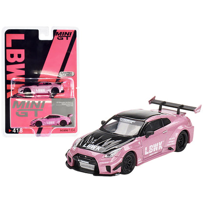 Nissan 35GT-RR Ver.2 LB-Silhouette WORKS GT Passion Pink Metallic and Black Limited Edition to 3600 pieces Worldwide 1/64 Diecast Model Car by True Scale Miniatures