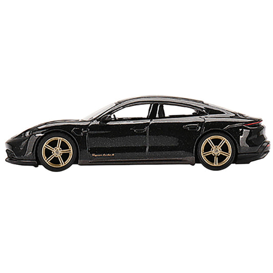 Porsche Taycan Turbo S Volcano Gray Metallic Limited Edition to 1800 pieces Worldwide 1/64 Diecast Model Car by True Scale Miniatures