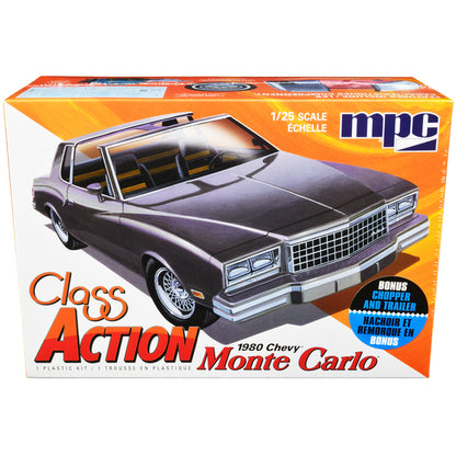 Skill 2 Model Kit 1980 Chevrolet Monte Carlo "Class Action" with Motorcycle and Trailer (Skill 2) 1/25 Scale Model Car by MPC