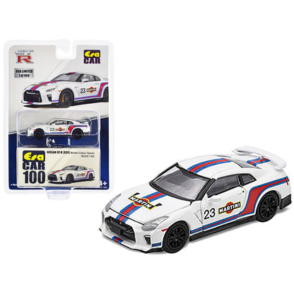 Nissan GT-R (R35) #23 White with Blue and Red Stripes "Martini Racing" Limited Edition to 960 pieces Worldwide 1/64 Diecast Model Car by Era Car