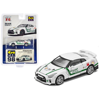 Nissan GT-R (R35) White Dubai Police "EXPO 2020" Livery Limited Edition to 720 pieces Worldwide 1/64 Diecast Model Car by Era Car