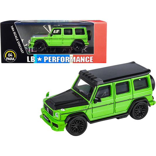 Mercedes-AMG G 63 LBWK Alien Green and Matt Black "LB Performance" 1/64 Diecast Model Car by Paragon