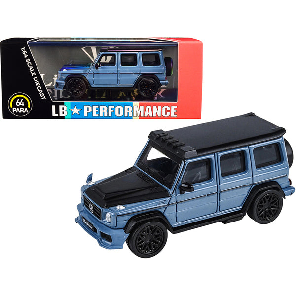 Mercedes-AMG G 63 LBWK China Blue and Matt Black "LB Performance" 1/64 Diecast Model Car by Paragon