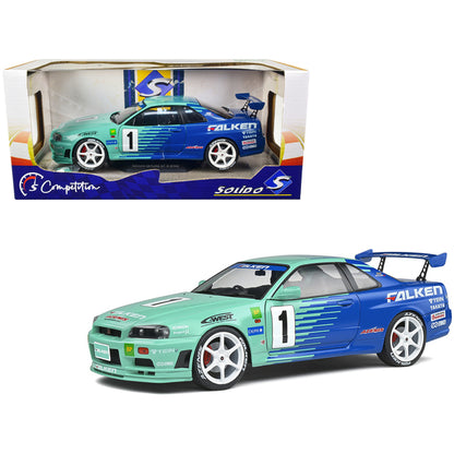 Nissan Skyline GT-R (R34) RHD (Right Hand Drive) #1 Hironori Takeuchi - Yuji Tachikawa "Falken" JGTC (Japan Grand Touring Championship) (2001) "Competition" Series 1/18 Diecast Model Car by Solido