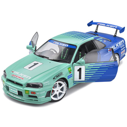 Nissan Skyline GT-R (R34) RHD (Right Hand Drive) #1 Hironori Takeuchi - Yuji Tachikawa "Falken" JGTC (Japan Grand Touring Championship) (2001) "Competition" Series 1/18 Diecast Model Car by Solido