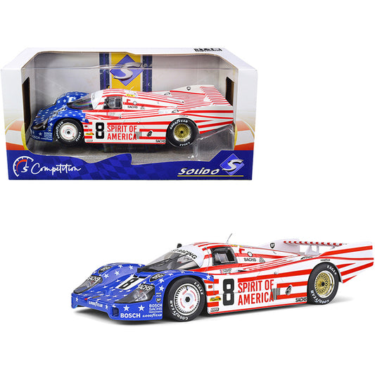 Porsche 956LH RHD (Right Hand Drive) #8 G. Follmer - J. Morton - K. Miller "Spirit of America" 24H of Le Mans (1986) "Competition" Series 1/18 Diecast Model Car by Solido