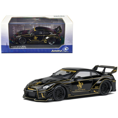 Nissan GT-R (R35) LB Silhouette Works GT RHD (Right Hand Drive) Black JPS "John Player Special" 1/43 Diecast Model Car by Solido