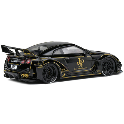 Nissan GT-R (R35) LB Silhouette Works GT RHD (Right Hand Drive) Black JPS "John Player Special" 1/43 Diecast Model Car by Solido