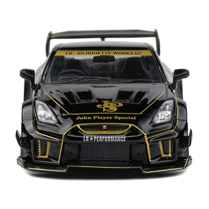 Nissan GT-R (R35) LB Silhouette Works GT RHD (Right Hand Drive) Black JPS "John Player Special" 1/43 Diecast Model Car by Solido