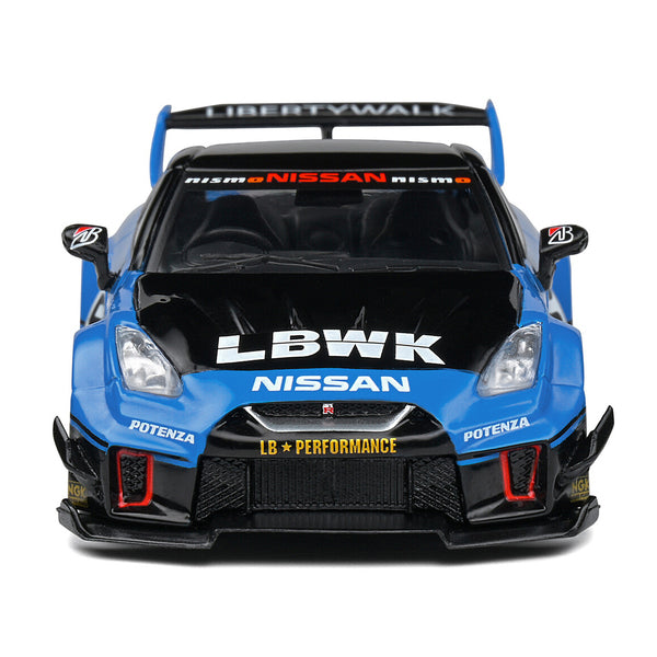 Nissan GT-R (R35) LB Silhouette Works GT RHD (Right Hand Drive) #5 Black and Blue "Calsonic" 1/43 Diecast Model Car by Solido