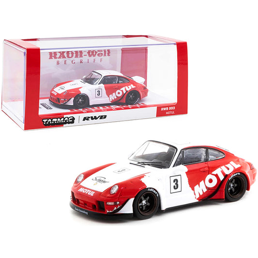 Porsche RWB 993 #3 "Motul" Red and White "RAUH-Welt BEGRIFF" 1/43 Diecast Model Car by Tarmac Works