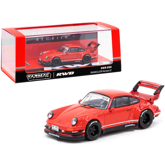 Porsche RWB 930 Painkiller Version 2 Red "RAUH-Welt BEGRIFF" 1/64 Diecast Model Car by Tarmac Works