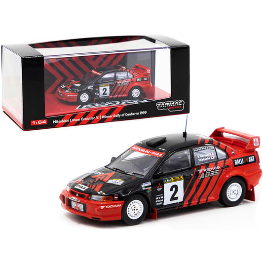 Mitsubishi Lancer Evolution VI #2 Y. Kataoka - S. Hayashi "Advan" Winner Rally of Canberra (1999) 1/64 Diecast Model Car by Tarmac Works