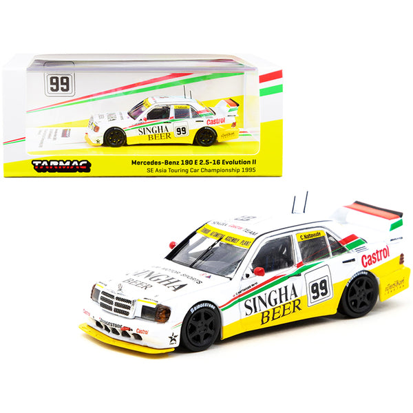 Mercedes Benz 190E 2.5-16 Evolution II #99 C. Nattavude SE Asia Touring Car Championship ATCS (1995) 1/64 Diecast Model Car by Tarmac Works