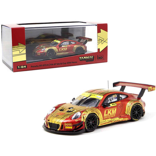 Porsche 911 GT3 R #912 Earl Bamber "LKM" Macau GT Cup  FIA GT World Cup (2018) 1/64 Diecast Model Car by Tarmac Works