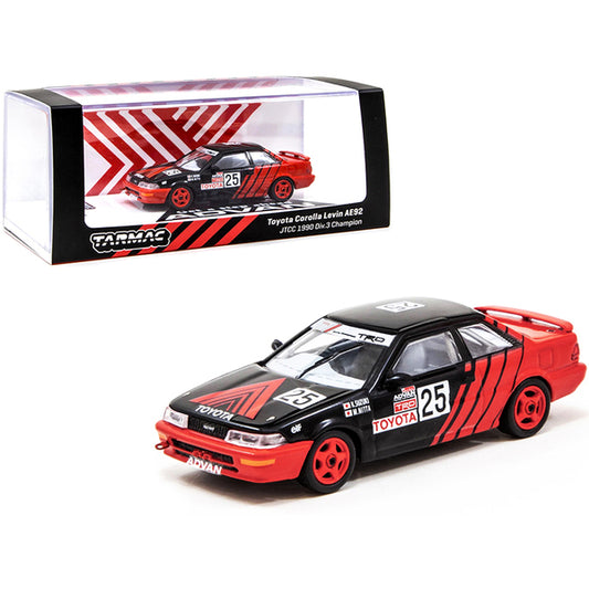 Toyota Corolla Levin AE92 #25 K. Suzuki - M. Nitta "Advan TRD" JTCC Div. 3 Champion (1990) 1/64 Diecast Model Car by Tarmac Works