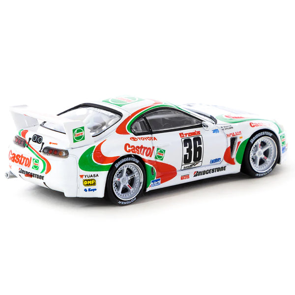 Toyota Supra GT RHD (Right Hand Drive) #36 Masanori Sekiya - Michael Krumm "JGTC (All Japan Grand Touring Car Championship)" with Plastic Transporter Packaging "Castrol" 1/64 Diecast Model Car by Tarmac Works