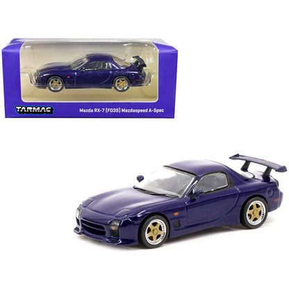 Mazda RX-7 FD3S Mazdaspeed A-Spec RHD (Right Hand Drive) Innocent Blue Mica "Global64" Series 1/64 Diecast Model Car by Tarmac Works