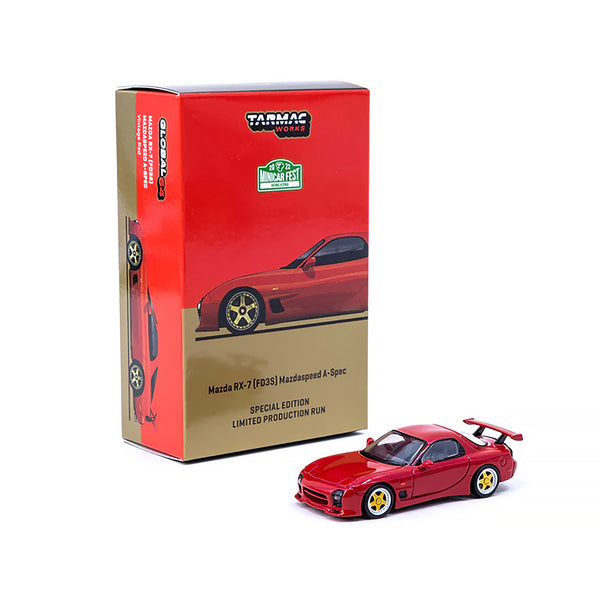 Mazda RX-7 (FD3S) Mazdaspeed A-Spec RHD (Right Hand Drive) Vintage Red "Minicar Fest Hong Kong" (2022) "Global64" Series 1/64 Diecast Model Car by Tarmac Works