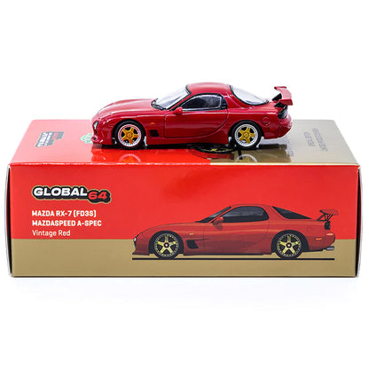 Mazda RX-7 (FD3S) Mazdaspeed A-Spec RHD (Right Hand Drive) Vintage Red "Minicar Fest Hong Kong" (2022) "Global64" Series 1/64 Diecast Model Car by Tarmac Works