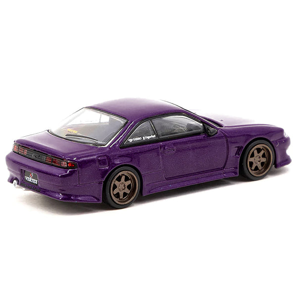 Nissan VERTEX Silvia S14 RHD (Right Hand Drive) Purple Metallic "Global64" Series 1/64 Diecast Model Car by Tarmac Works