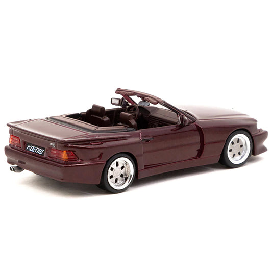 Mercedes-Benz SL 500 Koenig Specials Convertible Bordeaux Burgundy "Global64" Series 1/64 Diecast Model Car by Tarmac Works