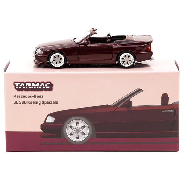 Mercedes-Benz SL 500 Koenig Specials Convertible Bordeaux Burgundy "Global64" Series 1/64 Diecast Model Car by Tarmac Works