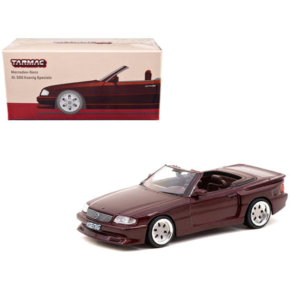 Mercedes-Benz SL 500 Koenig Specials Convertible Bordeaux Burgundy "Global64" Series 1/64 Diecast Model Car by Tarmac Works