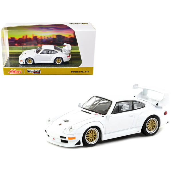 Porsche 911 GT2 White "Collab64" Series 1/64 Diecast Model Car by Schuco & Tarmac Works