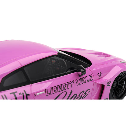 Nissan 35GT-RR Ver. 1 LB-Silhouette Works GT RHD (Right Hand Drive) "Class" Pink with Graphics 1/18 Model Car by Top Speed