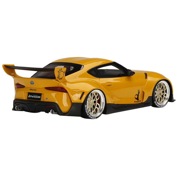 Toyota Pandem GR Supra V1.0 Yellow with Graphics 1/18 Model Car by Top Speed