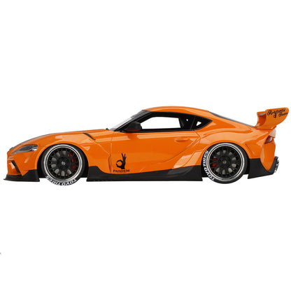 Toyota Pandem GR Supra V1.0 Orange with Black Hood 1/18 Model Car by Top Speed