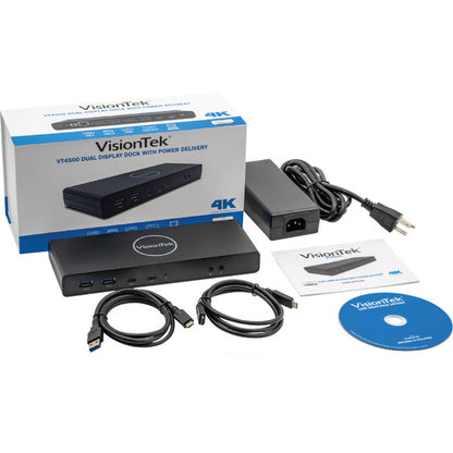 VisionTek VT4500 USB / USB-C Dual Monitor 4K Docking Station with 60W Power Delivery