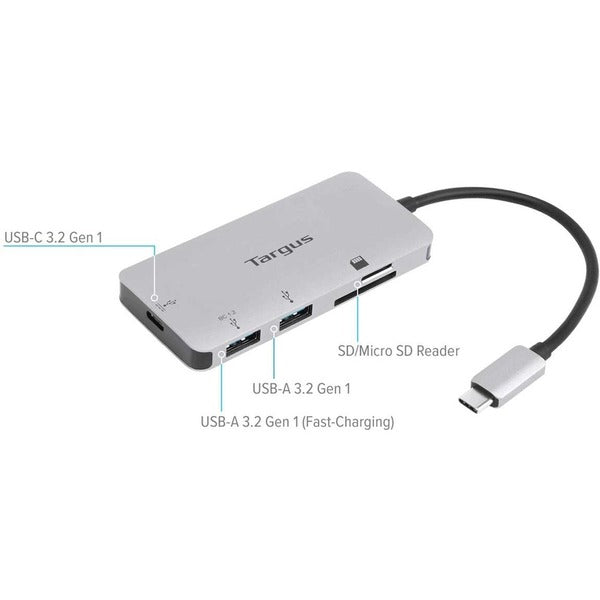 Targus USB-C Multi-Port Hub with Card Reader and 100W PD Pass-Thru