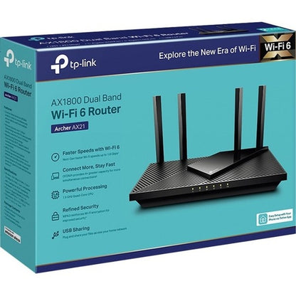 TP-Link Archer AX21 - Wi-Fi 6 IEEE 802.11ax Ethernet Wireless Router