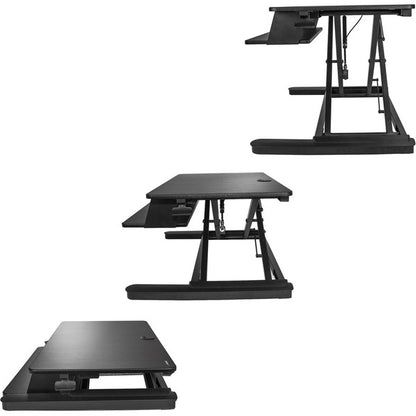 StarTech.com Sit Stand Desk Converter - Keyboard Tray - Height Adjustable Ergonomic Desktop/Tabletop Standing Desk - Large 35"x21" Surface