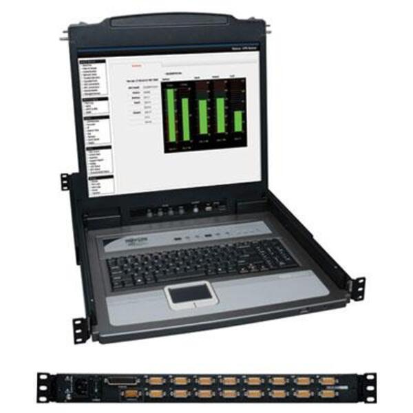 Tripp Lite 16-Port Rack Console KVM Switch 19" LCD PS2/USB Cables 1U