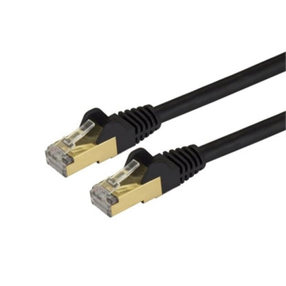 StarTech.com 7ft CAT6a Ethernet Cable - 10 Gigabit Category 6a Shielded Snagless 100W PoE Patch Cord - 10GbE Black UL Certified Wiring/TIA