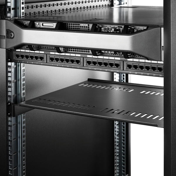 StarTech.com 1U Vented Server Rack Cabinet Shelf - Fixed 16" Deep Cantilever Rackmount Tray for 19" Data/AV/Network Enclosure w/Cage Nuts