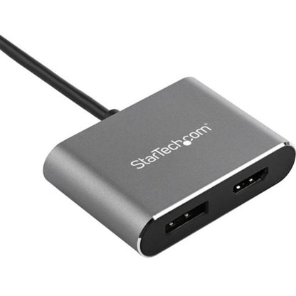 StarTech.com USB C Multiport Video Adapter - 4K 60Hz USB-C to HDMI 2.0 or DisplayPort 1.2 Monitor Adapter - HBR2 HDR - USB Type-C 2-in-1