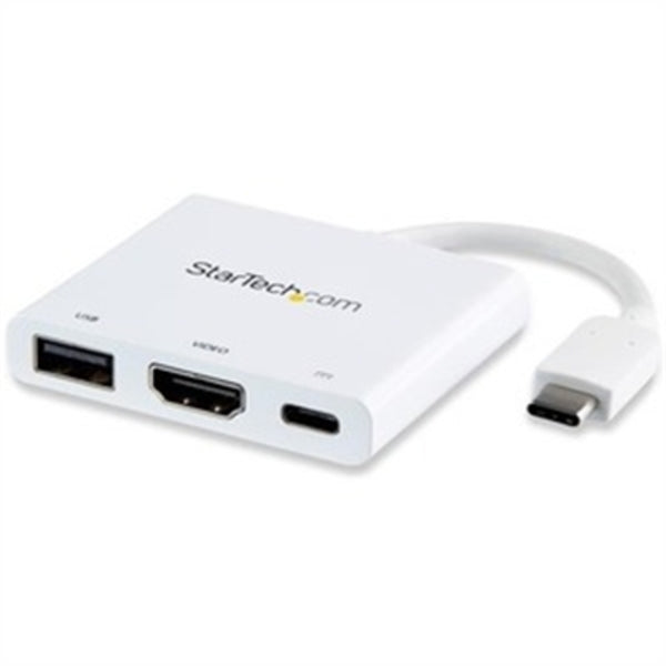 StarTech.com StarTech.com USB C Multiport Adapter with HDMI 4K &amp; 1x USB 3.0 - PD - Mac &amp; Windows - White USB Type C All in One Video Adapter