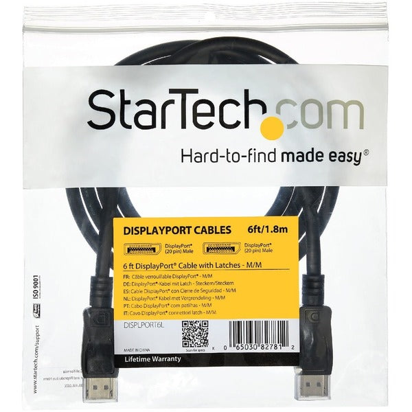 StarTech.com 15ft (5m) DisplayPort 1.2 Cable, 4K x 2K UHD VESA Certified DisplayPort Cable, DP Cable/Cord for Monitor, w/ Latches