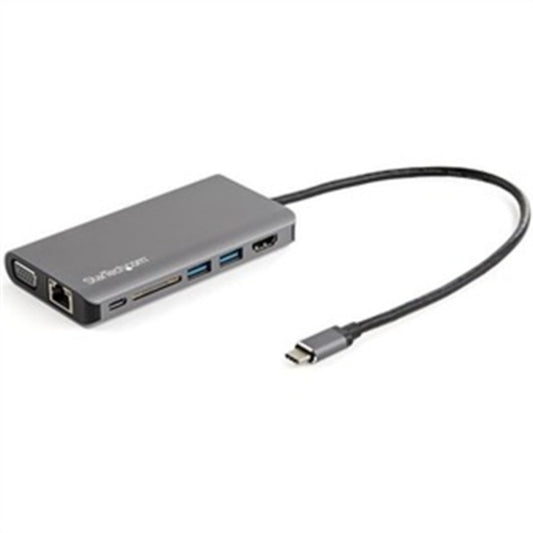 StarTech.com USB C Multiport Adapter - USB-C Mini Travel Dock w/ 4K HDMI or 1080p VGA - 100W PD Pass-Through, 3x USB, SD, GbE, Audio