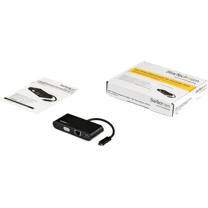 StarTech.com USB C Multiport Adapter - Mini USB-C Dock w/ VGA Video - 60W Power Delivery Passthrough - USB Type-A 5Gbps - Gigabit Ethernet