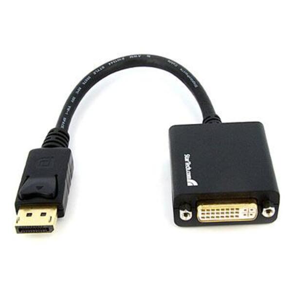 StarTech.com DisplayPort to DVI Adapter, DisplayPort to DVI-D Adapter/Video Converter 1080p, DP 1.2 to DVI Monitor, Latching DP Connector